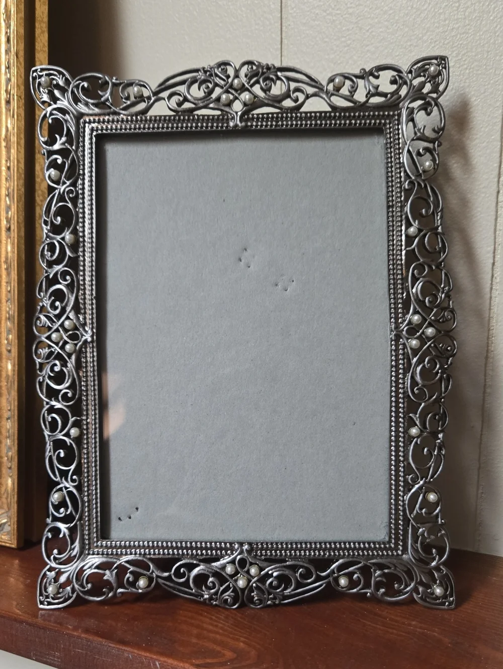 Ornate Filigree Metal Photo Frame - Silver